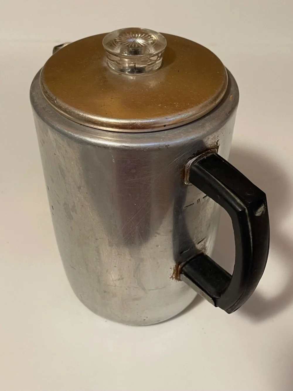 Vintage Mid Century Grant Maid Aluminum 9 Cup Coffee Stovetop Percolator